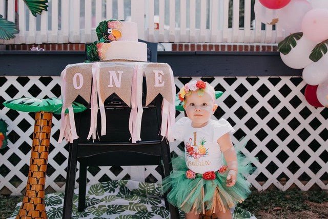 Tropical Luau 1st Birthday Top - Squishy Cheeks