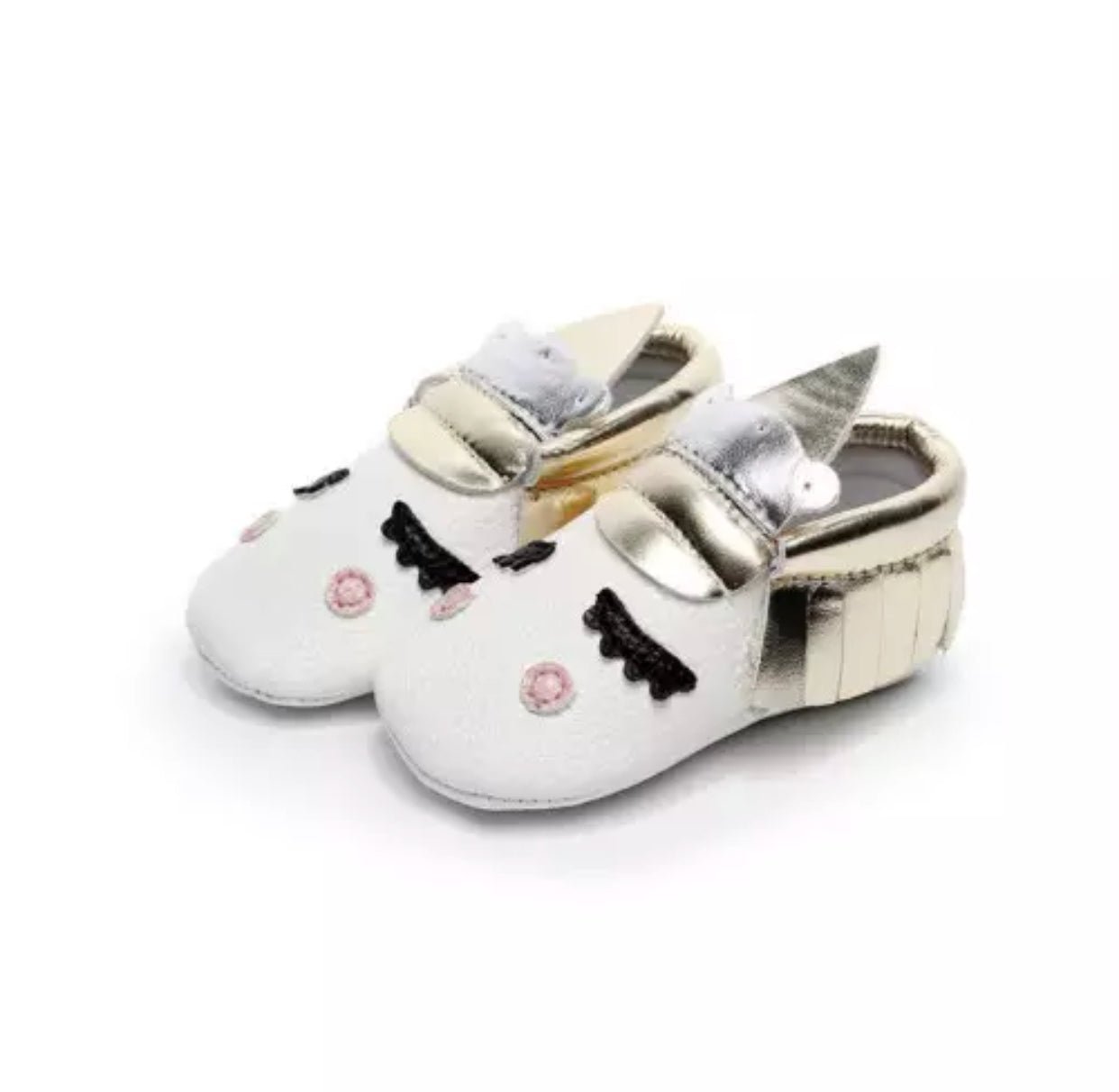 Unicorn Gold Leather Moccasins - Squishy Cheeks