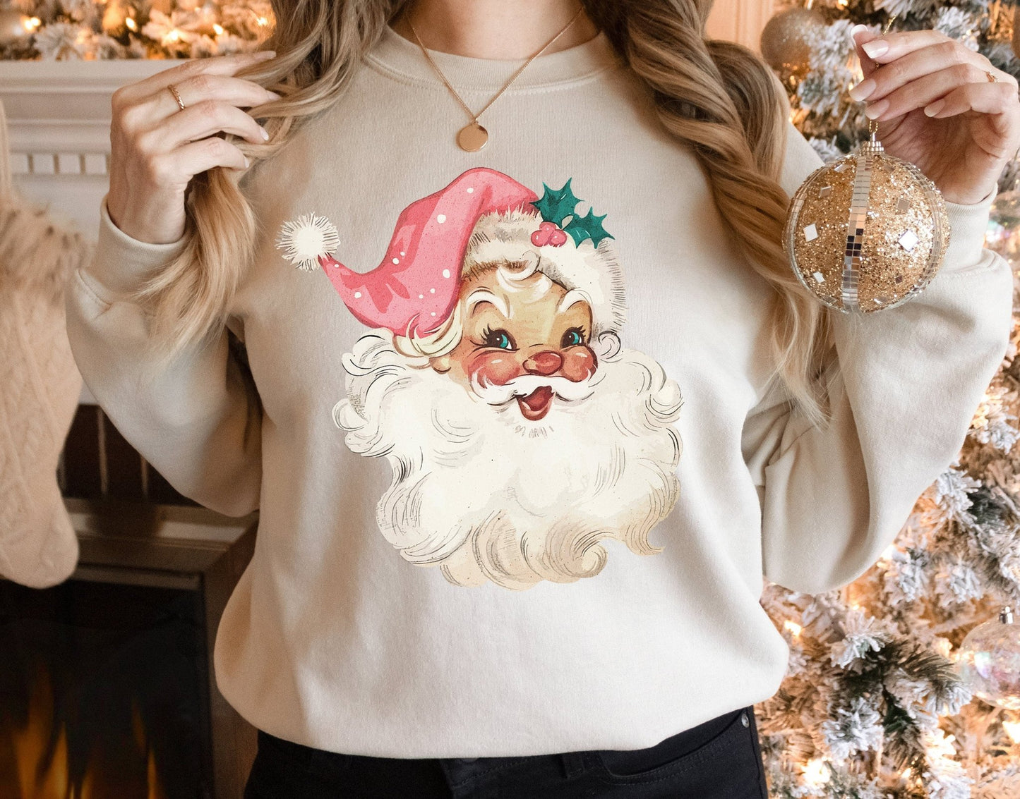 Vintage Santa Baby Romper Women's Sweatshirt - Squishy Cheeks