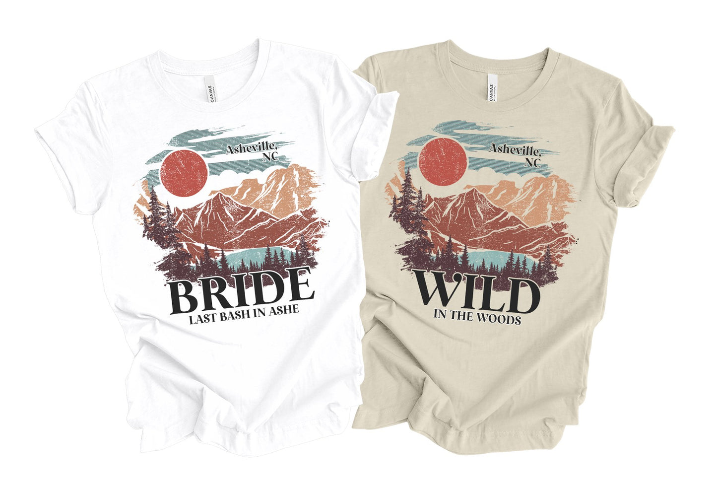 Wild in the Woods Bachelorette Shirts, Bridal Party in Asheville Shirts - Squishy Cheeks