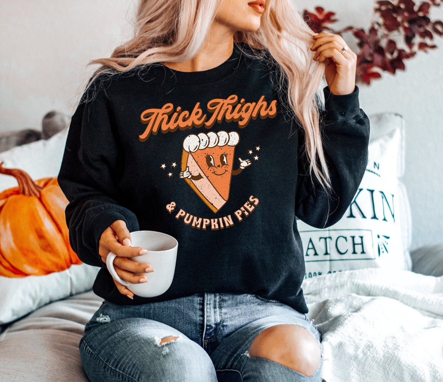 Woman Thick Things and Pumpkin Pie Sweatshirt - Squishy Cheeks