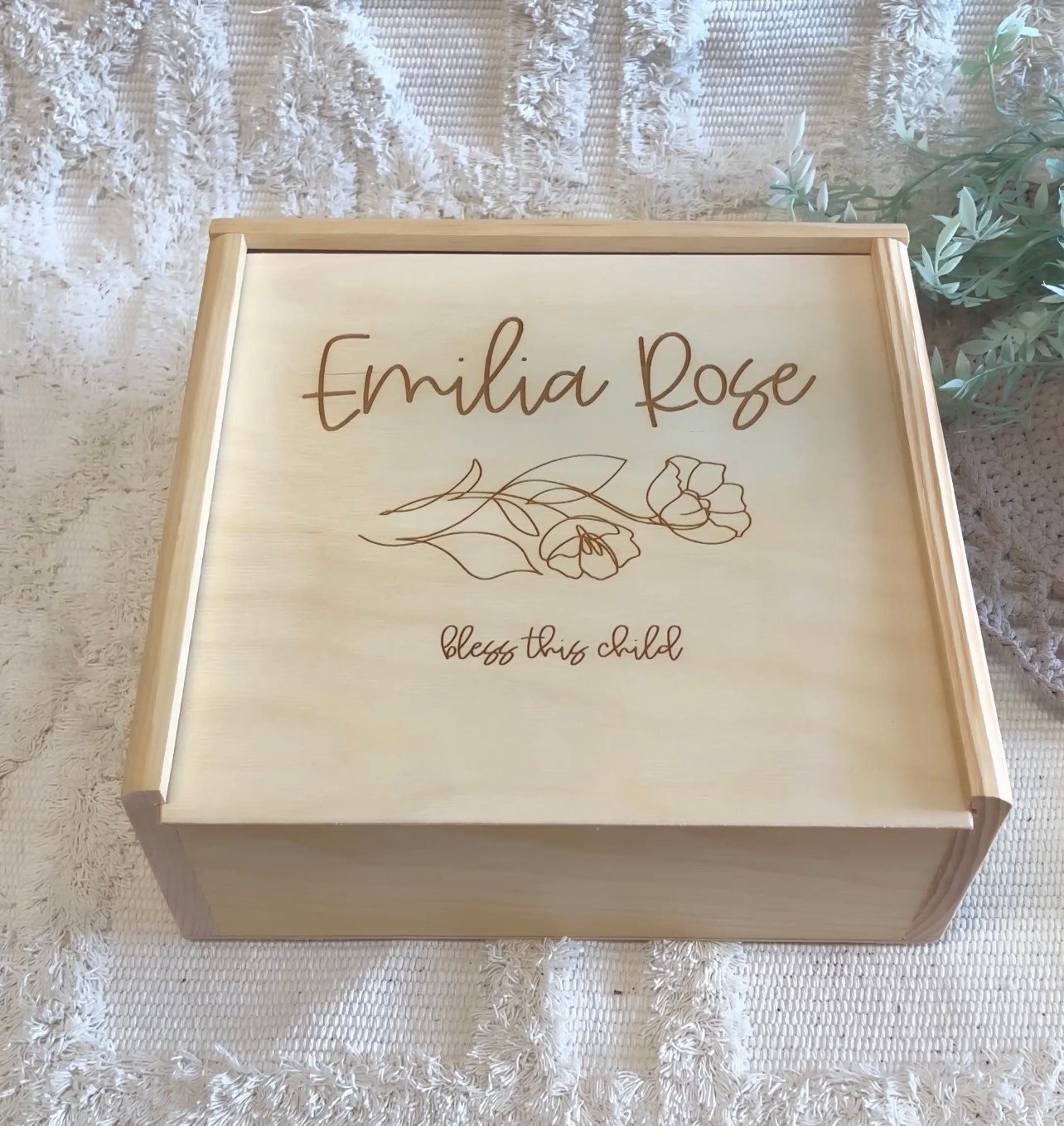 Wood Personalized Keepsake Box Memory Box - Squishy Cheeks